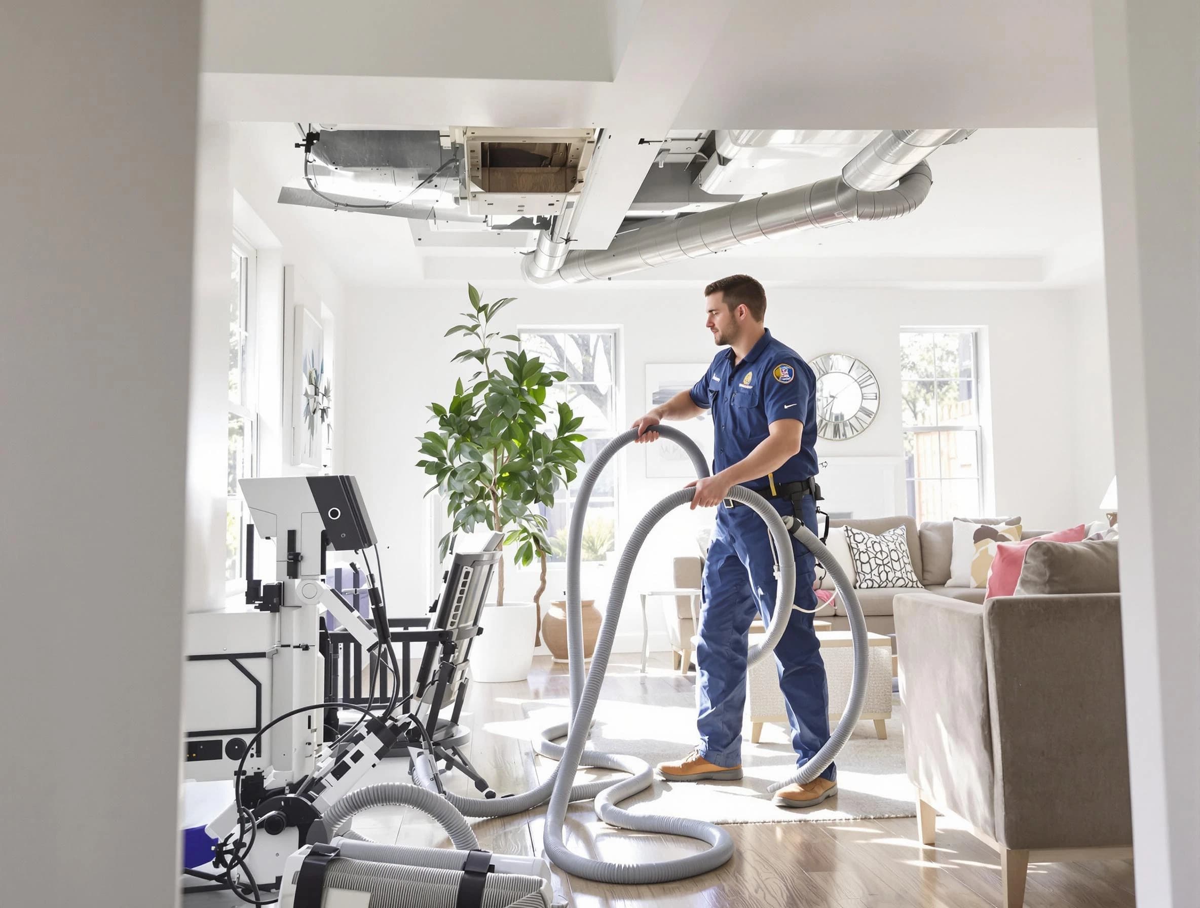 Jurupa Valley Air Duct Cleaning technician performing thorough AC duct cleaning for enhanced cooling efficiency in Jurupa Valley