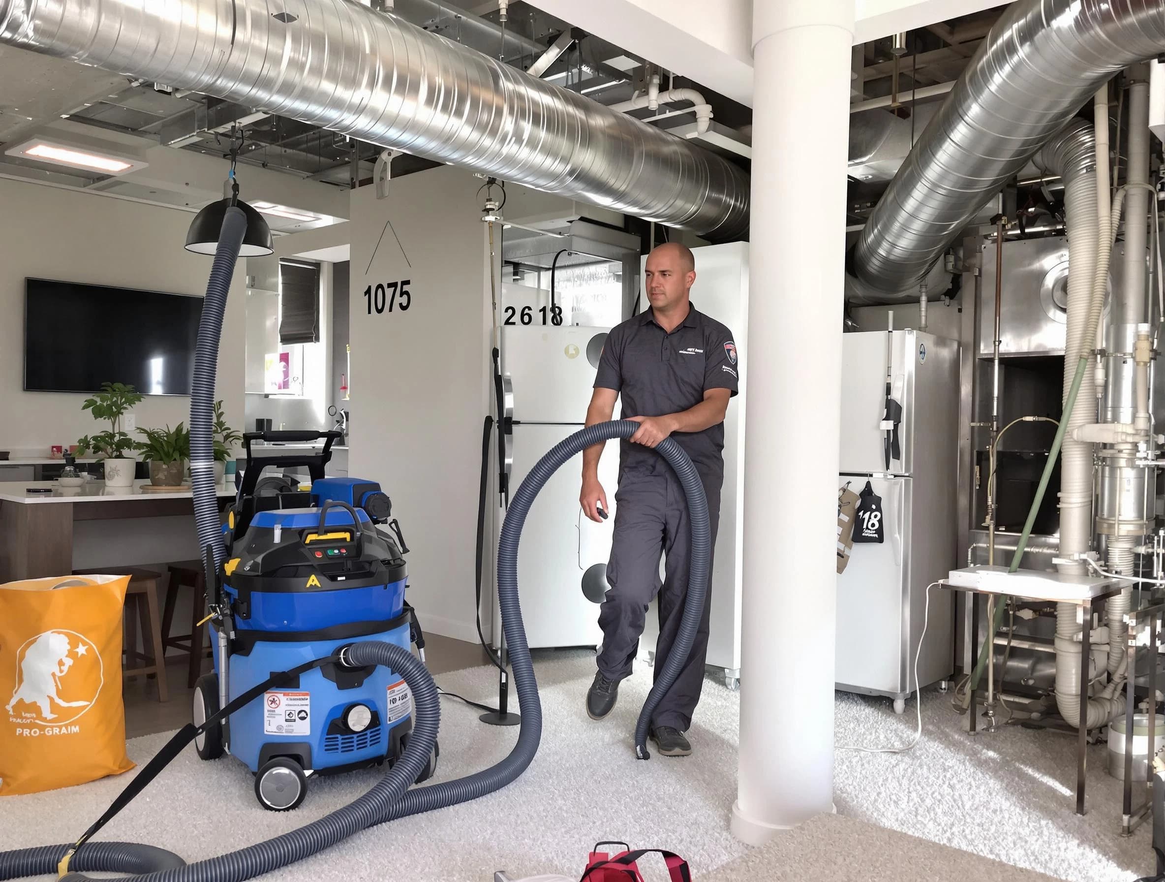Jurupa Valley Air Duct Cleaning expert performing detailed indoor duct cleaning for improved air quality in Jurupa Valley