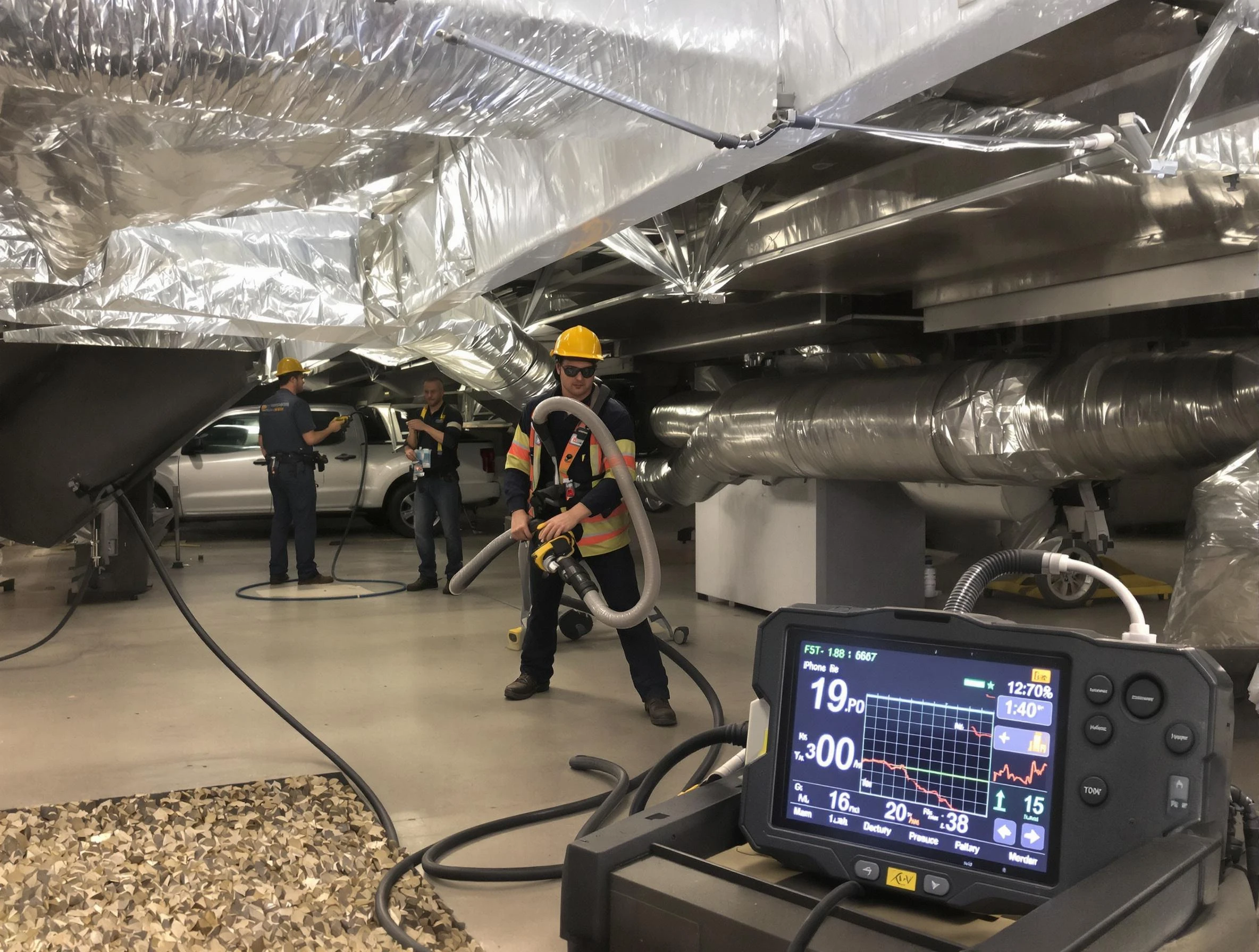 Professional negative pressure duct cleaning by Jurupa Valley Air Duct Cleaning in Jurupa Valley
